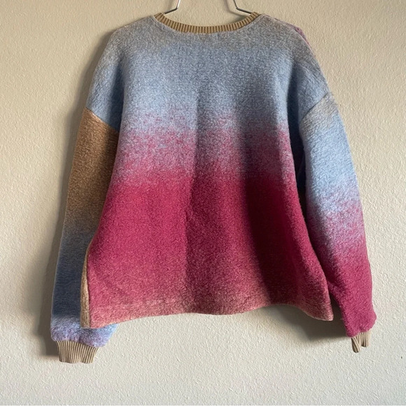 Zara Soft Tie Dye Sweatshirt Sweater Wool Blend Long Sleeve Round Neck, Size S - Picture 12 of 16